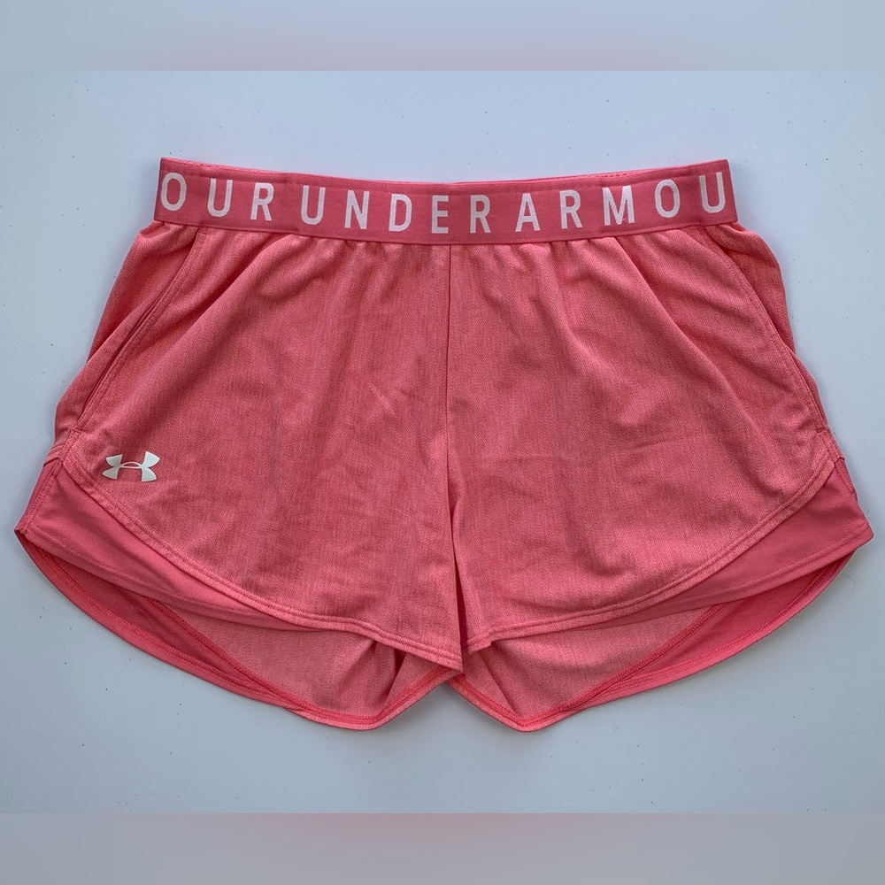 Under Armour HeatGear Loose Pink Athletic Shorts Women Medium Running Gym